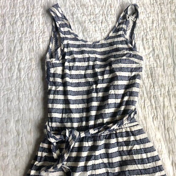 Madewell Striped Romper with Tie Back - Picture 6 of 13